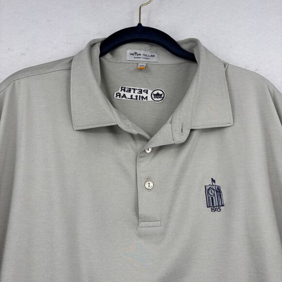 Peter Millar Golf Polo Shirt Mens XXL Gray Summer Comfort Short Sleeve Neutral - Picture 2 of 12